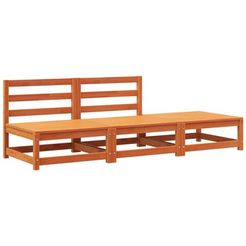 Divano Senza Braccioli Giardino Poggiapiedi Marrone Cera Pino - Foto 2