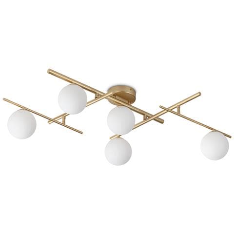 Plafoniera Contemporanea Atlas Metallo Oro 5 Luci G9 4w 3000k Ip20 - Foto 1