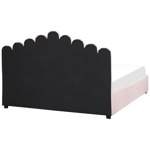 Letto Contenitore Velluto Rosa Pastello 180 X 200 Cm Vincennes - Foto 8