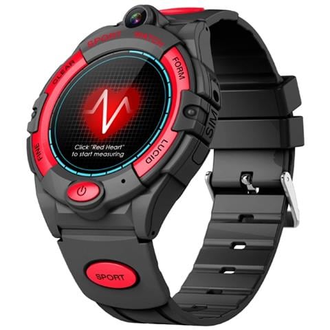 Smartwatch 4g Gps Fotocamera Waterproof Ipx7 Con Bussola, Nero / Rosso - Foto 1