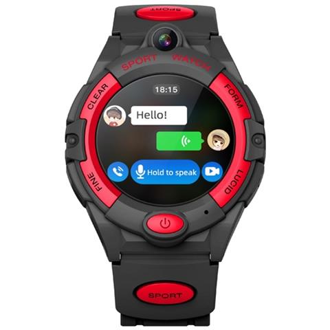 Smartwatch 4g Gps Fotocamera Waterproof Ipx7 Con Bussola, Nero / Rosso - Foto 2