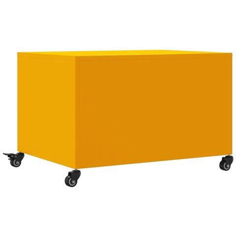 Tavolino da Salotto Giallo Senape 68x50x43,5 cm in Acciaio - Foto 2