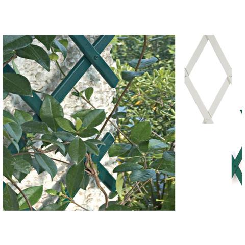Traliccio Estensibile In Pvc Per Piante Rampicanti Recinzione Giardino Balcone 100x100 Verde - Foto 2