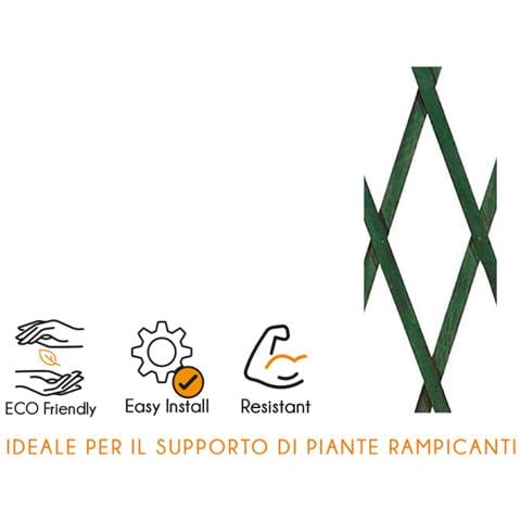 Traliccio Estensibile In Pvc Per Piante Rampicanti Recinzione Giardino Balcone 100x100 Verde - Foto 4