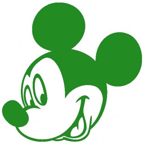 Topolino 3 - Adesivo Prespaziato - Disney - Colore Verde - 20cm - Foto 1
