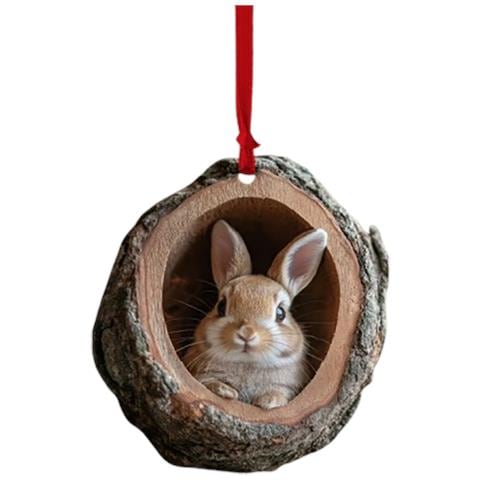 Ornamento Di Coniglio In Acrilico - Decorazione Da Appendere Con Animali Colorati - Foto 1