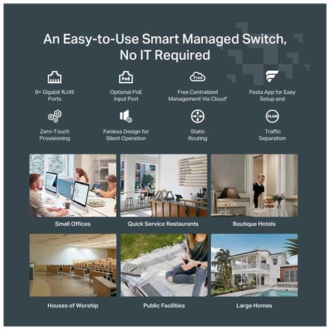 Festa FS308G Gestito L2/L2+ Gigabit Ethernet (10/100/1000) Supporto Power over Ethernet (PoE) Bianco - Foto 2