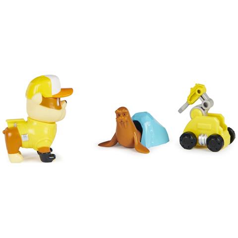 Spin Master Paw Patrol - Big Truck Pups - Rubble Come Action Figure Con Drone Di Salvataggio Da Agganciare - Cabina Come - Foto 1