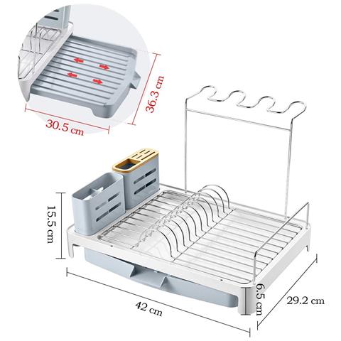 Asciugatoio Pieghevole Per Piatti Con Portaposate - 42x29 Cm, Soluzione Pratica! - Foto 2