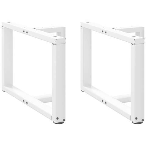 Gambe Tavolino Da Caffè A T 2 Pz Bianco 60x25x(42-43)cm Acciaio - Foto 1