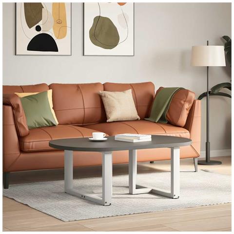Gambe Tavolino Da Caffè A T 2 Pz Bianco 60x25x(42-43)cm Acciaio - Foto 2