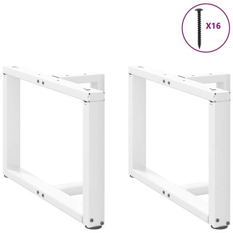 Gambe Tavolino Da Caffè A T 2 Pz Bianco 60x25x(42-43)cm Acciaio - Foto 3