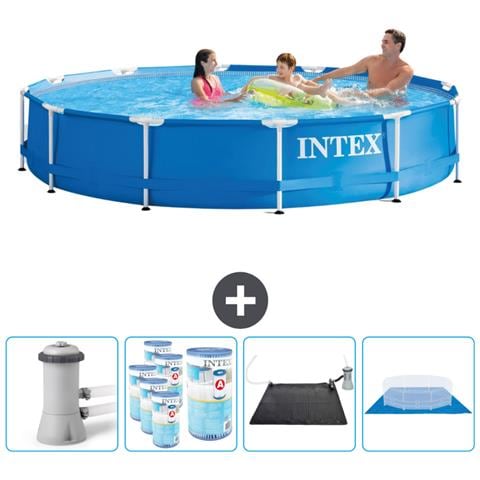 Piscina Fuori Terra - In Giro - 366x366x76 Cm - Blu - Include Accessori Coordinati Cb91 - Foto 1