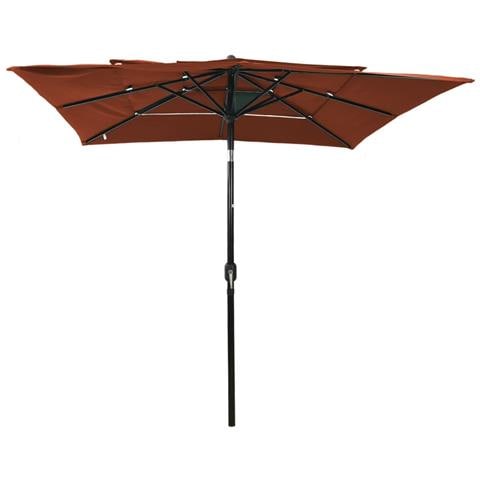 Ombrellone A 3 Livelli Palo In Alluminio Terracotta 2,5x2,5m - Foto 1