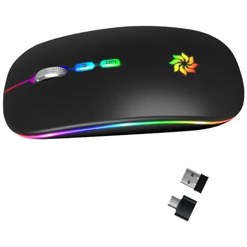 Mouse Silenzioso A Doppia Modalità: Wireless Bluetooth 5.1 Ricaricabile F - Foto 2