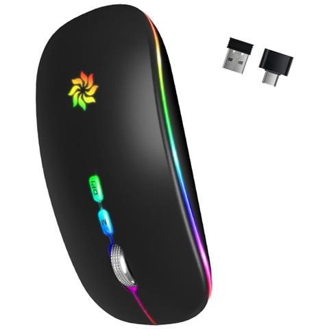 Mouse Silenzioso A Doppia Modalità: Wireless Bluetooth 5.1 Ricaricabile F - Foto 3