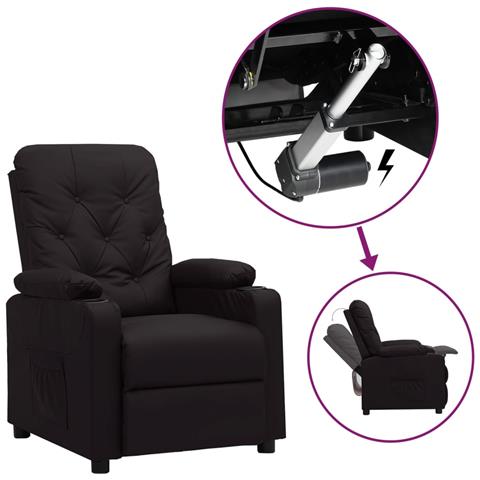 Poltrona Alzapersona Nera In Similpelle - Foto 2