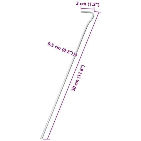 Picchetti per Tenda 25 pz 30 cm Ø5 mm in Acciaio Zincato - Foto 5