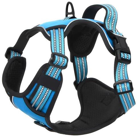Pettorina per Cani con Strisce Riflettenti Regolabile Blu XL - Foto 2
