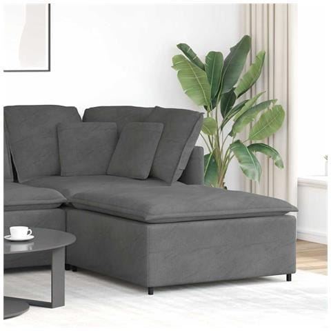 Modulo Poggiapiedi Divano Modulare Grigio Scuro 100x100x48 cm - Foto 2