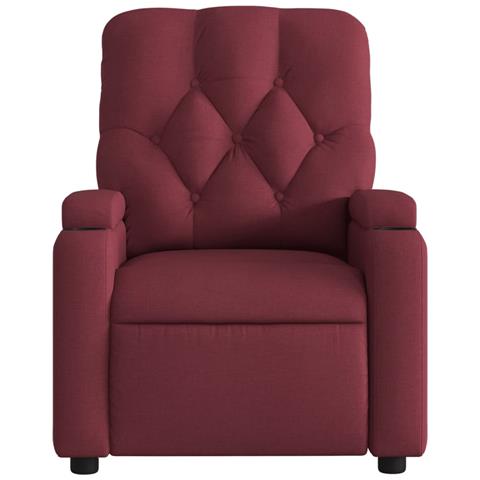 Poltrona Elettrica Reclinabile Rosso Vino in Tessuto - Foto 9