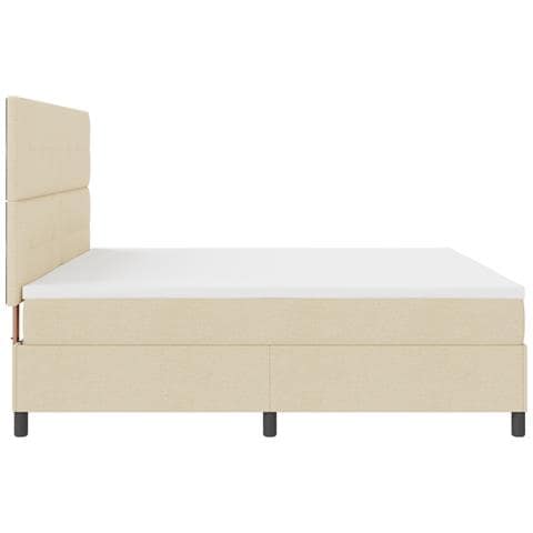 Letto a Box Spring con Materasso Crema 200x200 cm Tessuto - Foto 9