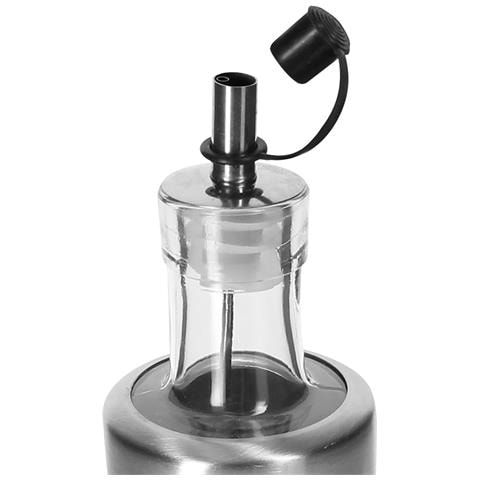 Bottiglie In Acciaio Inox E Vetro Per Olio E Aceto, 2 X 320 Ml, Con Supporto Solido, Argento - Foto 5