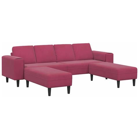 Set di divani 3 pcs Rosso vino Velluto - Foto 1