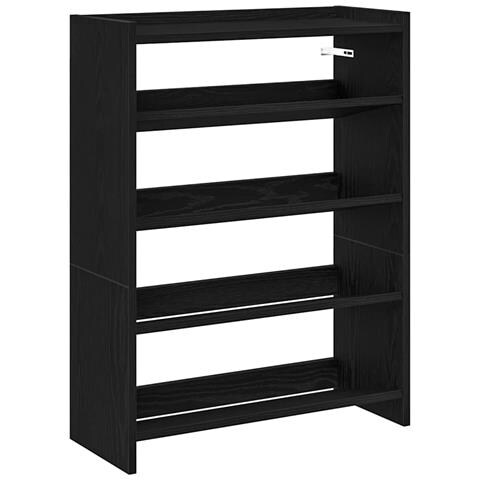 Scarpiera Nera 60x25x81 cm in Legno Multistrato - Foto 1