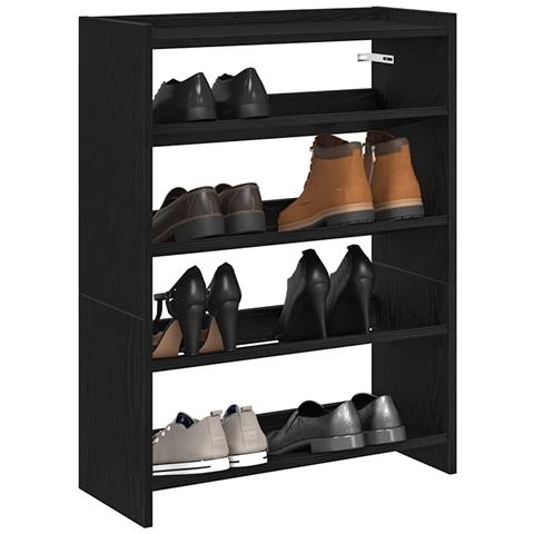 Scarpiera Nera 60x25x81 cm in Legno Multistrato - Foto 2