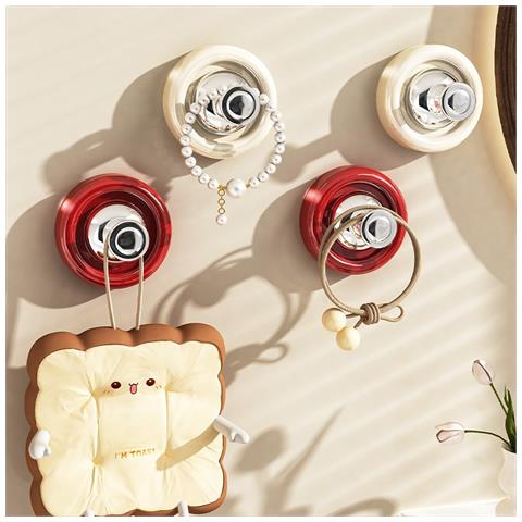 Set Di 2 Ganci A Ventosa Per Cucina E Bagno, Senza Foratura Yellow - Foto 2