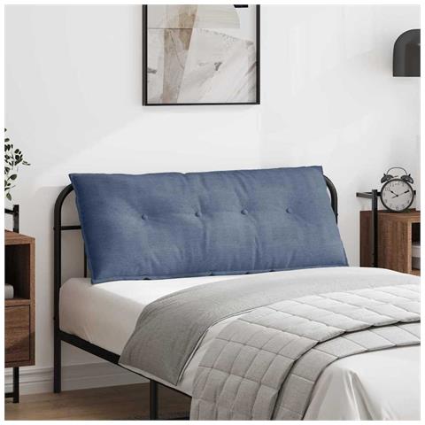 Cuscino per Schiena Blu 120 x 50 cm Tessuto in Cords - Foto 2