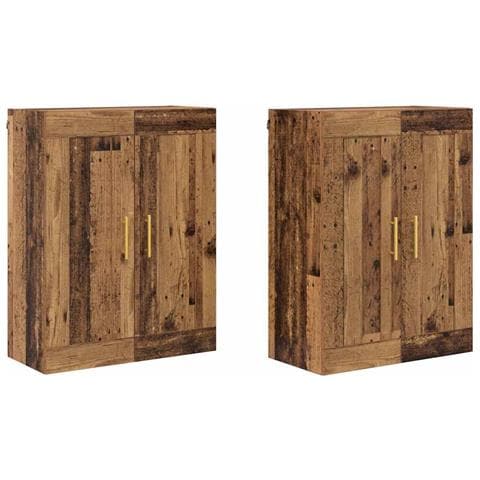 Mobile a muro 2 pcs Legno vecchio 69,5 x 34 x 90 cm - Foto 1
