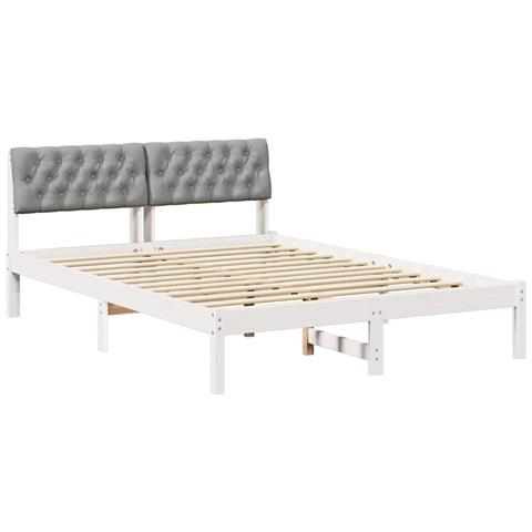 Struttura del Letto Bianco e grigio chiaro 150 x 200 cm - Foto 1