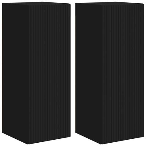 Mobile TV da parete 2 pcs Nero 30 x 31 x 80 cm - Foto 1