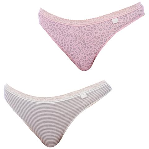 Confezione Da 2 Perizomi Da Donna In Cotone Coquettes Cuorilines 1031159 - Foto 1