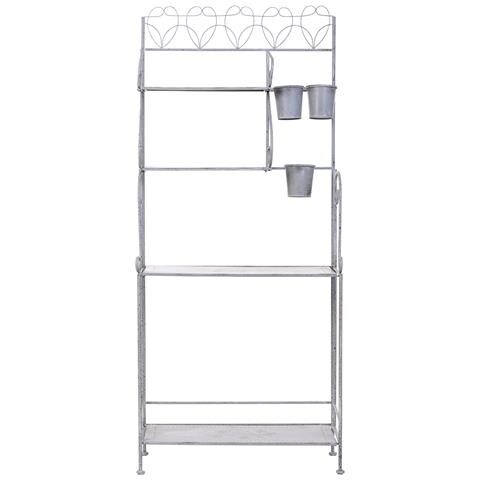 Espositore In Metallo Con 4 Ripiani Grigio 77,47x36,2x179,71h Cm - Foto 2