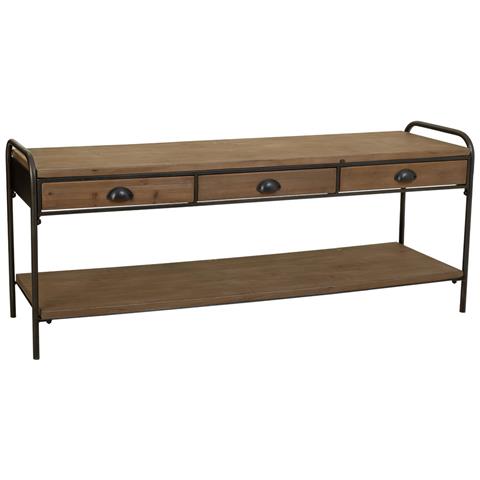 Credenza In Legno E Metallo Marrone 149x38x58h Cm - Foto 1