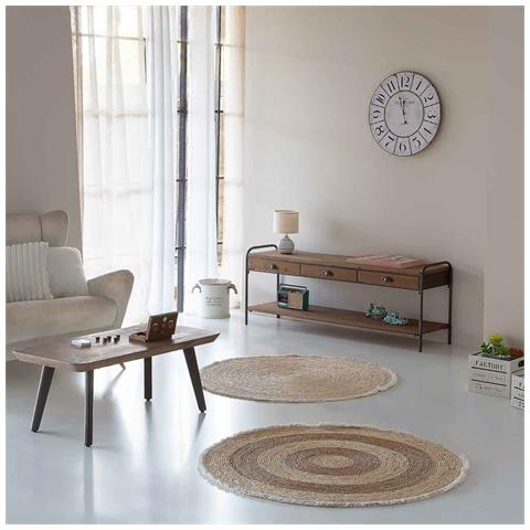 Credenza In Legno E Metallo Marrone 149x38x58h Cm - Foto 2