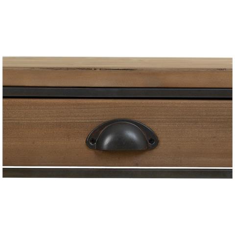 Credenza In Legno E Metallo Marrone 149x38x58h Cm - Foto 8