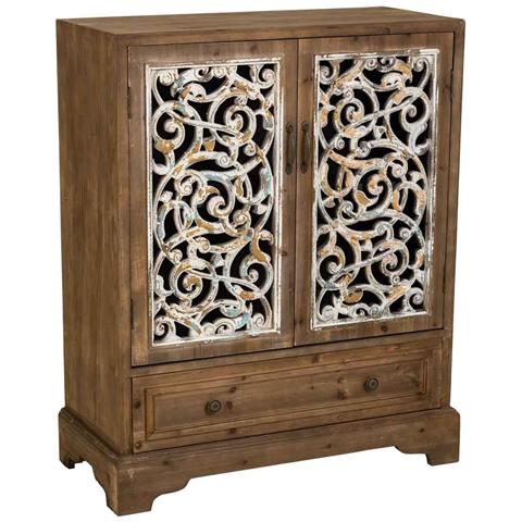 Armadio In Legno E Metallo Marrone 83x38x102h - Foto 1