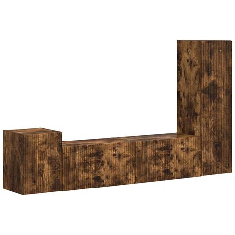 Set mobile TV 4 pcs Rovere fumé Legno multistrato - Foto 1