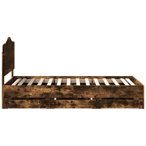 Struttura del letto con cassetto Rovere fumé 75 x 190 cm - Foto 9
