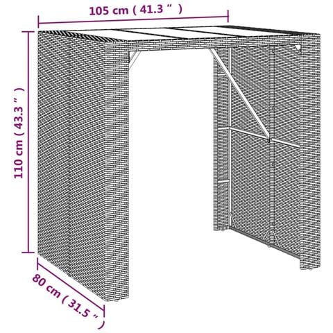 Set Bar da Giardino 5 pz con Cuscini in Polyrattan Grigio - Foto 8