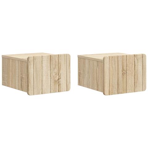 Mobiletto da notte a muro 2 pcs Rovere Sonoma 33 x 34,5 x 24 cm - Foto 1