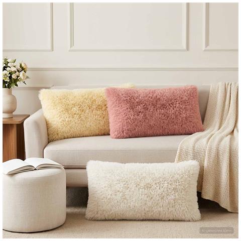 Cuscino con cuscino HEERLEN 12 pz Bianco Fleece PV - Foto 2