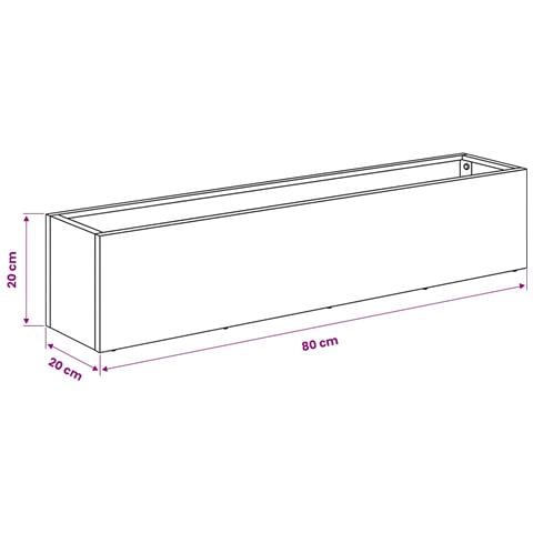 Vaso da giardino 2 pz Argento 80 x 20 x 20 cm Acciaio Inox - Foto 8