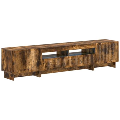 Mobile TV LED a 5 pezzi Rovere Fumo Legno ingegnerizzato - Foto 1