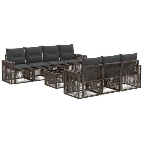 Set Divano da Giardino 8 pz Grigio polyrattan - Foto 1