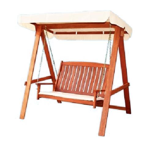 Dondolo in legno massello con cuscino da giardino 166x123 - Foto 2